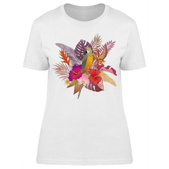 Tropical Macaw Parrot Bird T-Shirt Women -Image by Shutterstock, Female 3X-Large