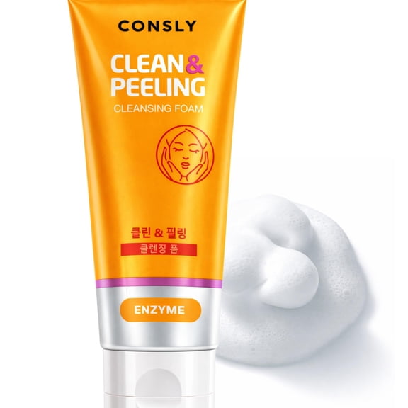 CONSLY Papaya Enzyme Cleansing Foam for Smooth Skin, K-Beauty Korean Face Wash, 4 fl oz
