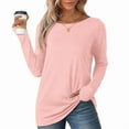 thumbnail image 3 of Ronuti Long Sleeve Shirts for Women Tunic Tops Thumb Hole Oversized Tshirts Fall Outfits, 3 of 8