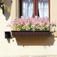 thumbnail image 6 of Deago 12 Bundles Artificial Violet Flowers Outdoor UV Resistant Shrubs Fake Flowers No Fade Plastic Plants Garden Porch Window Box Decorating (Pink), 6 of 10