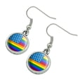 thumbnail image 2 of Gay Pride American Flag Rainbow Novelty Dangling Drop Charm Earrings, 2 of 3