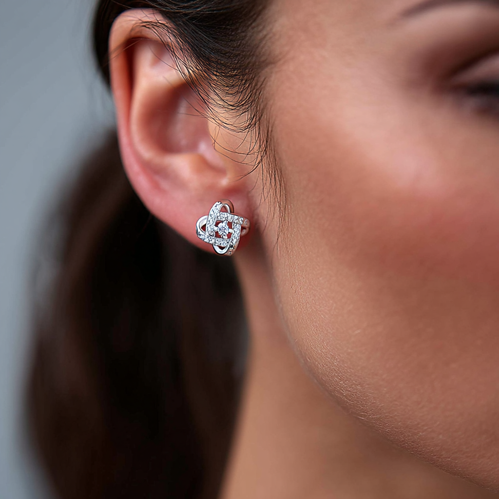 Amy & Annette Sterling Silver Love Knot Stud Earrings photo 2