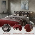 thumbnail image 6 of Jessy Home Deer Bear Quilt King Rustic Lodge Bedspread Red Black Microfiber Coverlet Set, 6 of 8