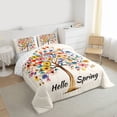 thumbnail image 3 of Manfei Tree Of Life Boy Girl Bedding Comforter Set 2pcs,Colorful Flowers Twin Comforter Sets Microfiber,Spring Garden Breathable Bedding Set,Breathable Home Decor,Reversible, 3 of 8