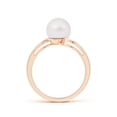 thumbnail image 2 of ANGARA Solitaire Japanese Akoya Cultured Pearl Bypass Ring in 14K Rose Gold for Women | June Birthstone, Birthday, Anniversary, Jewelry Gift for Women | Pearl Ring, 2 of 8