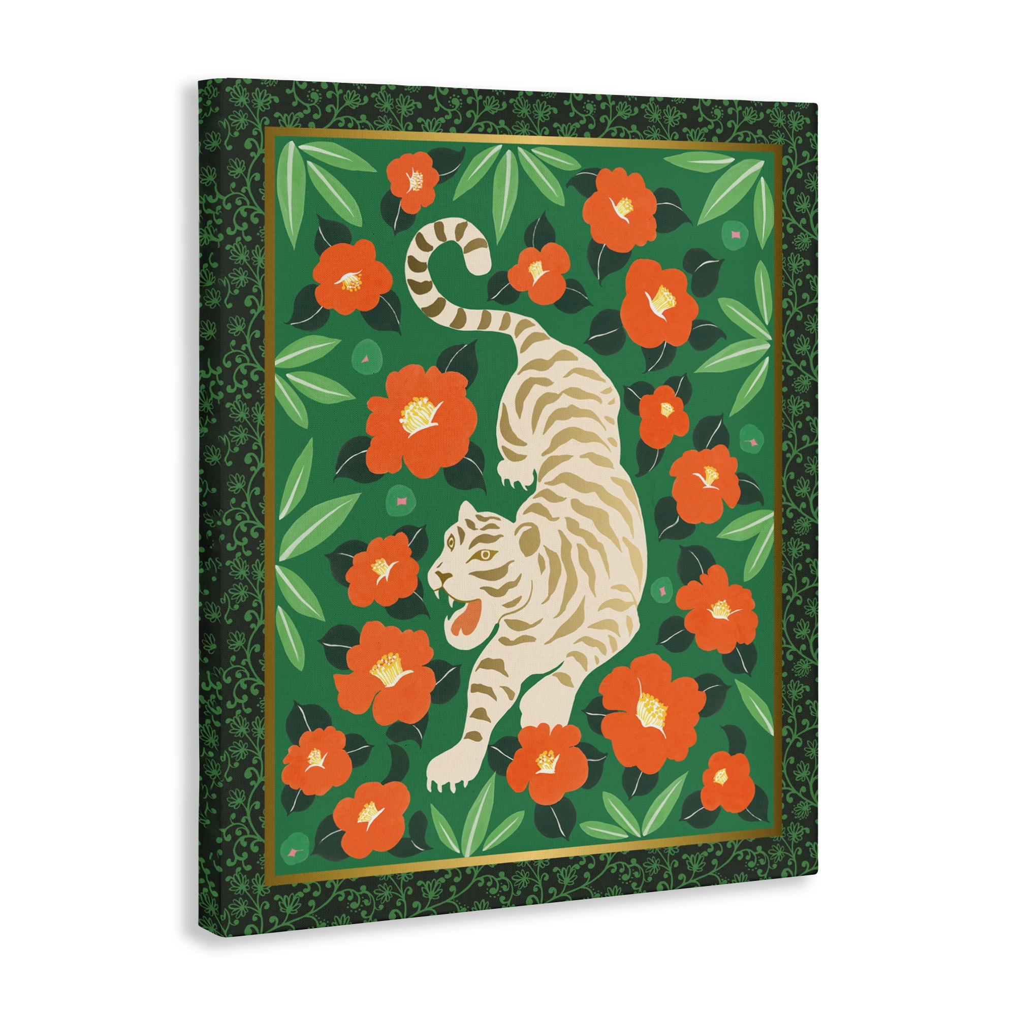 Stupell Industries Eclectic Tiger & Hibiscus Canvas Wall Art, design by Karolina Sato