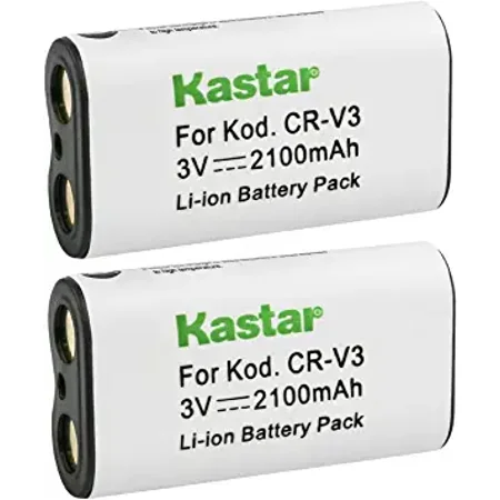 Kastar CR-V3 Battery 2-Pack Replacement for Sanyo Xacti DSC-AZ1 Xacti DSC-R1 Xacti DSC-S1 Xacti DSC-S3 Xacti DSC-S4 Xacti DSC-S5 Xacti DSC-SX150 Xacti DSC-SX1Z Xacti DSC-SX550 Camera