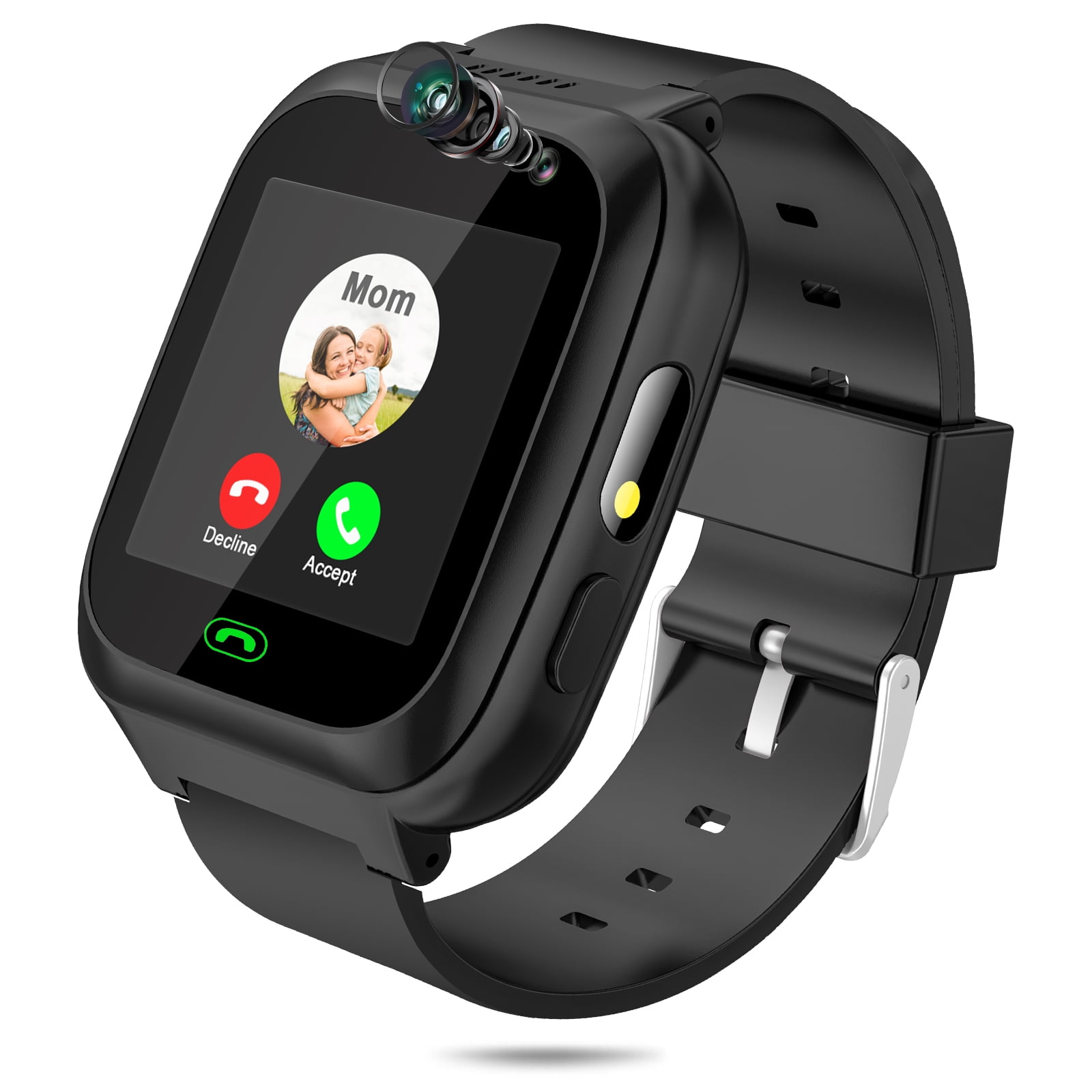 TOPCHANCES Kids Smart Watch for Boys Girls, Touch Screen Smartwatch with Call, 8 Games, Camera, Video, Calculator, Music Player (Black)