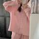 thumbnail image 3 of Conjunto de Pijamas para mujer, cárdigan con botones de Color sólido, ropa de casa informal de manga larga, conjunto de Pijamas para mujer, 3 of 4