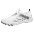thumbnail image 4 of Rokment Womens Mens Barefoot Slip on Water Shoes Adult Mesh Five Finger Wide Toe Non Slip Rubber Sole Hiking Trekking Swimming Pool River Yoga Exercise Beach Sneakers Quick-Dry White Size 11, 4 of 5