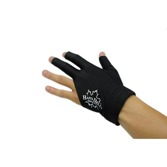 061-012-BK Delta Billiard Glove - Left Hand, Black For Billiards & Pool Players