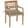 thumbnail image 3 of vidaXL 2x Solid Teak Wood Batavia Chairs with Cushions Seating Multi Colors, 3 of 3