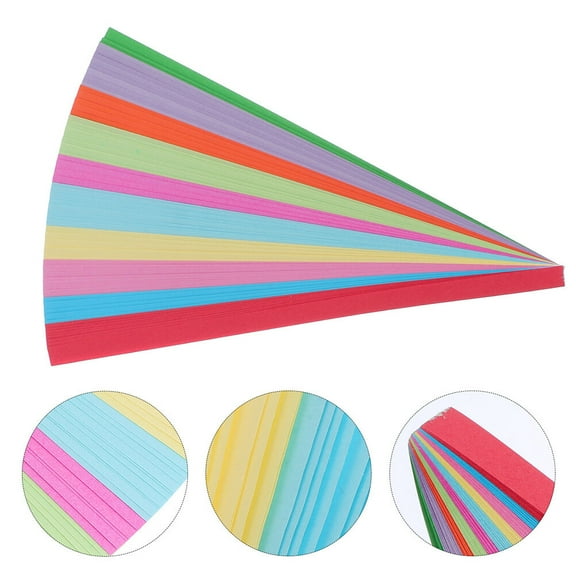 EXHUMKY 1500Pcs Star Pattern Craft Paper Strips For Diy Projects And School Activities