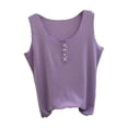 thumbnail image 3 of Avtoify Women's Fashion Short Sleeve Neck Summer Linen Solid Color Cap Sleeve Casual Top, 3 of 6