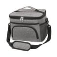thumbnail image 1 of Fiambrera portátil, bolsa térmica aislada, bolsa térmica para alimentos fríos y calientes, bolsa de mano, organizador, bolso de mano para el trabajo, Gris, 1 of 8