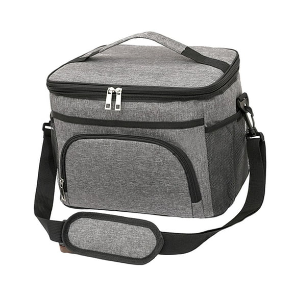 Fiambrera portátil, bolsa térmica aislada, bolsa térmica para alimentos fríos y calientes, bolsa de mano, organizador, bolso de mano para el trabajo, Gris