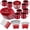 Red, variant on 48 Pcs Enamel Camping Tableware Includes 12 oz Coffee Mugs 10.5 Inch Camping Plates 6 Inch Bowls and Utensils Set Includes Knife Fork Spoon for Outdoor RV