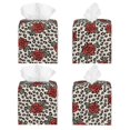 thumbnail image 2 of Fotbe Leopard Print Rose Porta Pañuelos Decorativo de Cuero, Caja Cuadrada Moderna para Pañuelos Faciales, Organizador y Dispensador 5x5x5'', 2 of 7