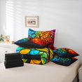 thumbnail image 6 of Homewish Watercolor Tree Of Life 7pcs Queen Bedding,Colorful Boho Glass Bedding Comforter Set Queen,Black Reversible, 6 of 8