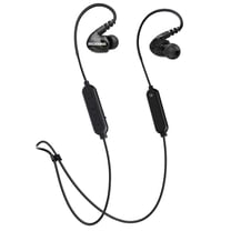 Wireless Sport Earphones IPX6 Waterproof,Noise Cancelling Bluetooth Headphones for Running and Workout, 9 Hours Long Playtime Wireless Earbuds for Small Ears Deep Bass and HD Stereo (Black)
