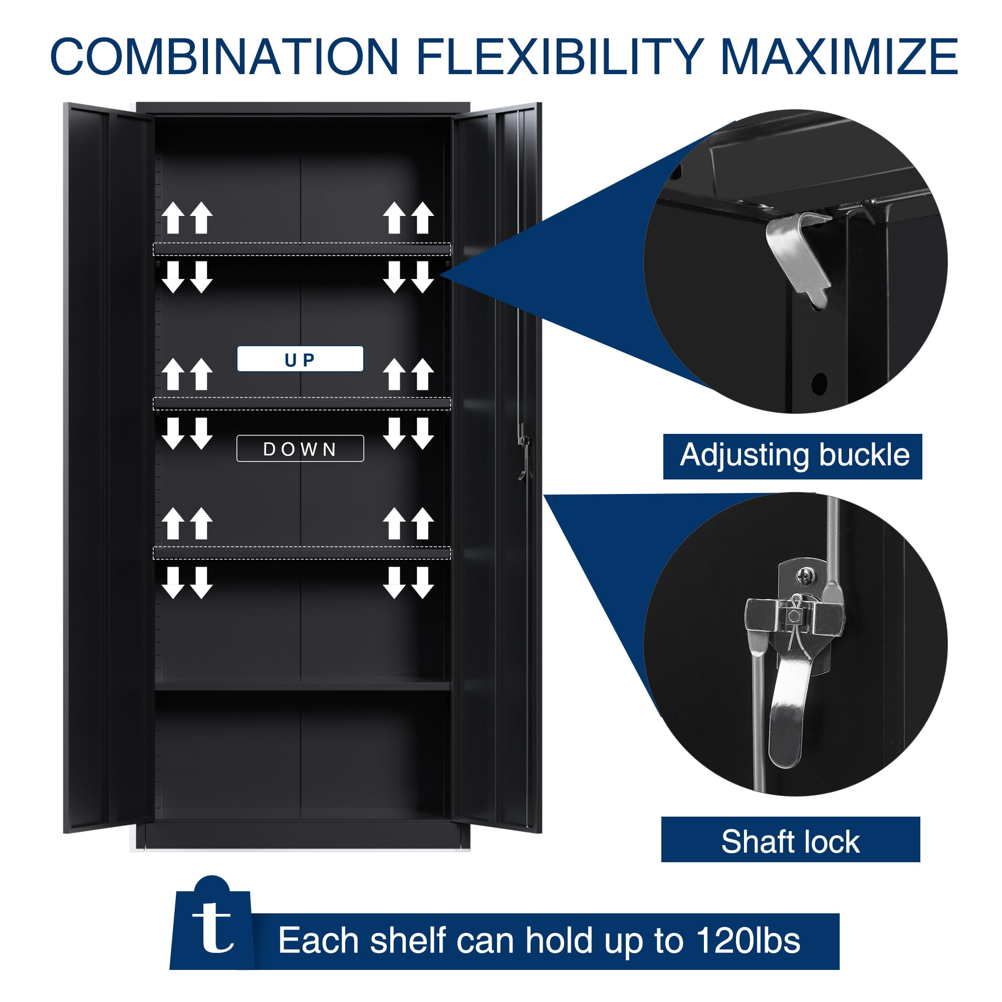 GangMei Metal Storage Cabinet, Garage Storage Cabinet with Lockable Doors and Shelves, Office Cabine(图5) GangMei Metal Storage Cabinet, Garage Storage Cabinet with Lockable Doors and Shelves, Office Cabine(图5)