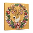 thumbnail image 2 of Fllostpr Christmas DIY Diamonds Painting Kit, Reindeer Structure Full Round Drill Rhinestone Art Set for Wall Living Room Bedroom,9.8", 2 of 6