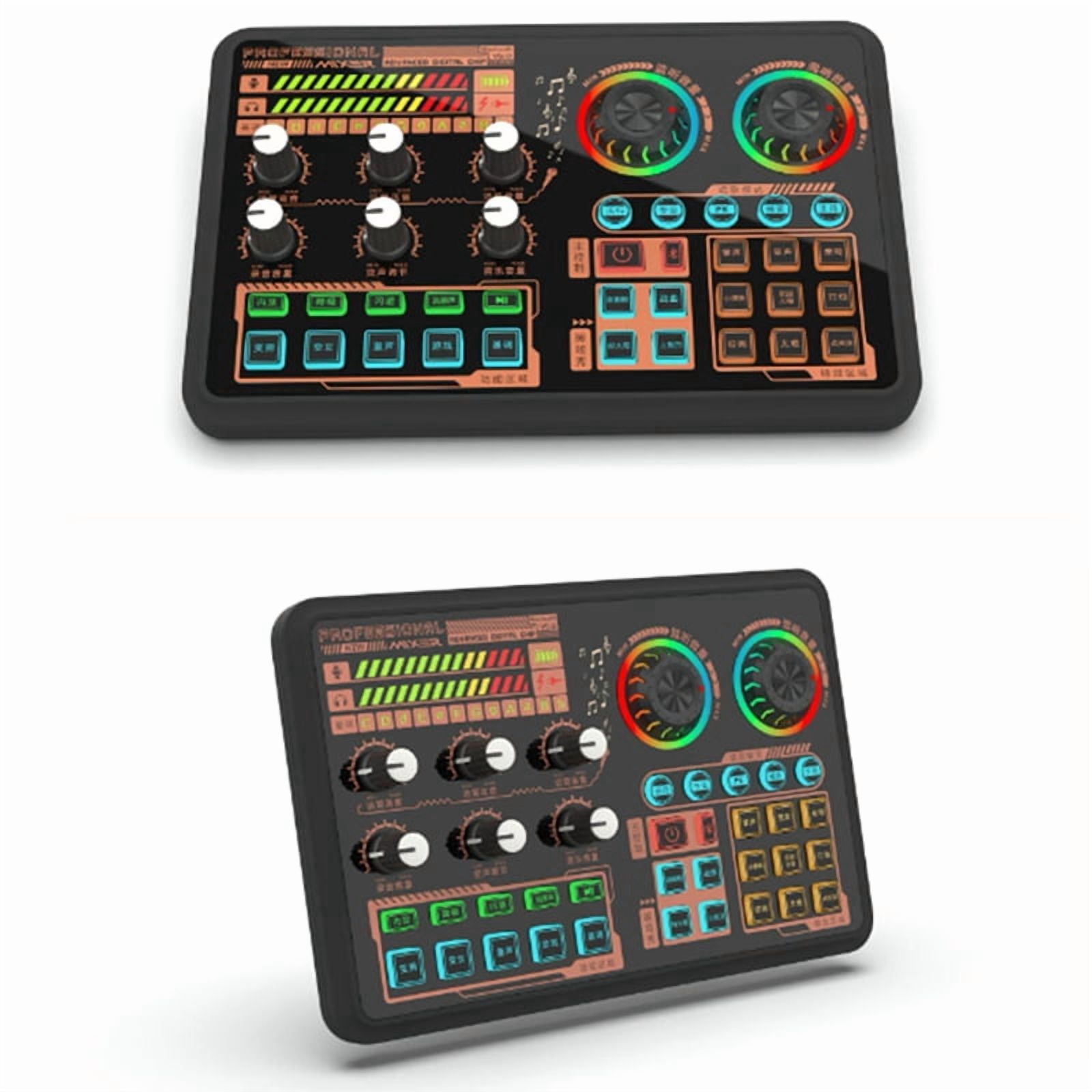 Sound Effects Board, Audio Interface, Live Sound Board for PC Microphone, Audio Mixer for Karaoke, Gaming