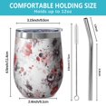 thumbnail image 5 of 12oz Stemless Wine Tumblers Pioneer Flower Vacuum Insulated Stainless Steel Travel Tumbler Cups Mug with Lid and Straw for Champaign,Cocktail,Beer with Cleaning Brush, 5 of 5