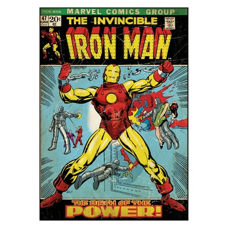 Comic Book Cover- Iron Man Wall Decal- 24W x 34.25H in.
