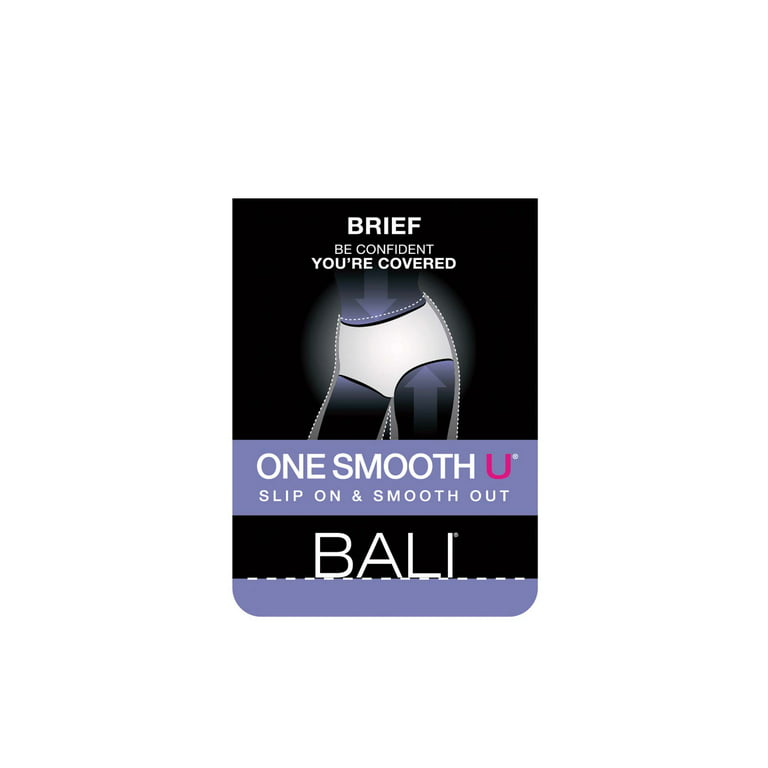 Women's Bali 2361 One Smooth U All-Around Smoothing Brief Panty (Almond Rib  7) 