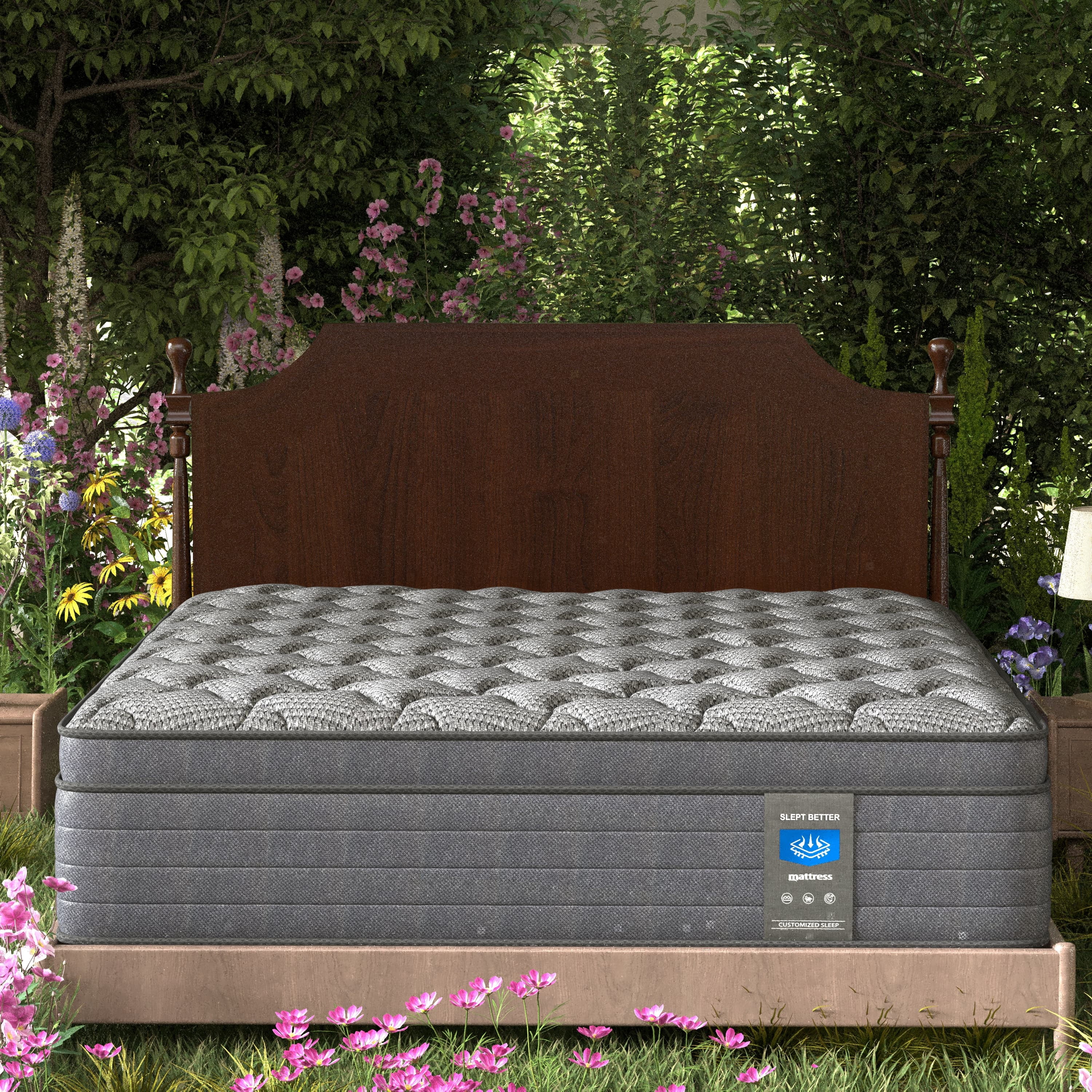 CTQC 12 Twin Mattress Cooling Gel Memory Foam Hybrid Mattress Medium-Firm Breathable Pressure Relief All Black CertiPUR-US Certified Mattress with individually Pocket Springs for Kids and Adults
