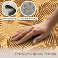 thumbnail image 6 of ODIKA Cream Frond Boho Foliage Interlocking Border Rectangular Beige Flowing Dynamic Foldable Easy Care for Master Suite, California King, Under Bed, 6 of 7
