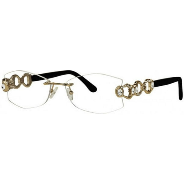 Caviar Rimless Eyeglasses 2363 C 21 Gold Crystals Frame New 54mm Italy