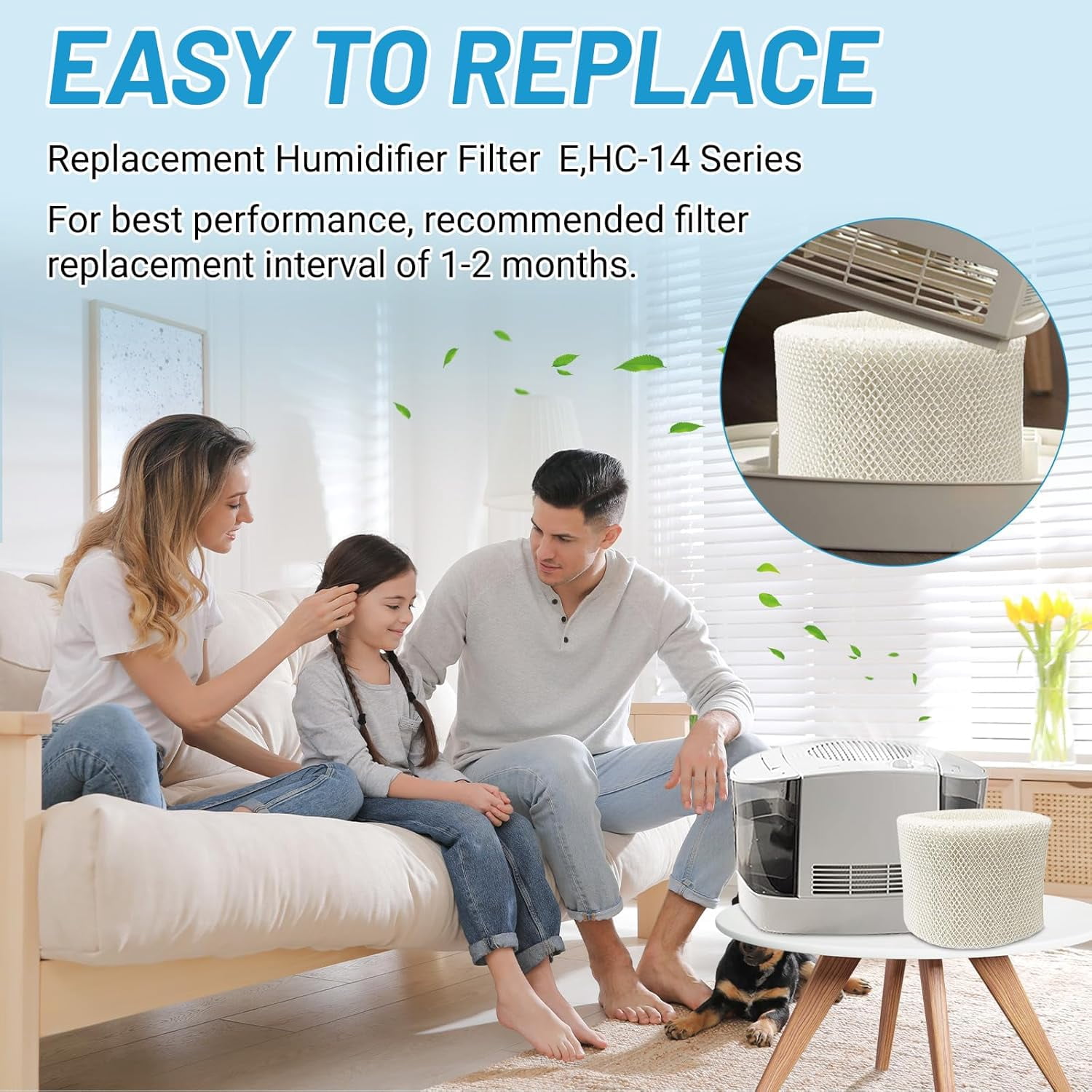 3 Pack HC14 Filter E Replacement, Compatible with Honeywell HC-14 Series Humidifier Filters