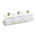 thumbnail image 3 of Abbracc Fruit Plate Fruit Plate Organizer Fruit Snacks Serving Platter Serving Container clear and 3 grids, 3 of 9