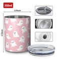 thumbnail image 4 of 12oz Coffee Tumblers Pink Halloween Ghosts Stainless Steel Vacuum Insulated Travel Tumbler Coffee Cups Mug with Lid and Straw with Cleaning Brush for Cold & Hot Drinks, 4 of 5