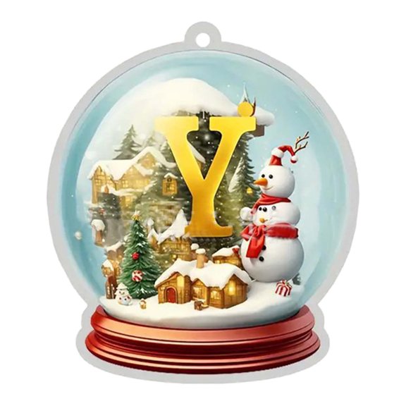 Lilixerw 26-Letter Acrylic Crystal Xmas Ornament,2D Flat Pendant for Xmas Tree&Home Decor,Festival Party Decoration,Letter Y