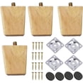 thumbnail image 1 of Juego de 4 patas para mueble, KkvoGmle, madera, 6cm, marrón, 1 of 5
