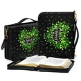 thumbnail image 4 of ZUXONGSY St.Patrick's Day Green Butterfly Clover Print Pu Leather Bible Cover for Men Women Large Bible Carrier Lightweight Bible Study Tools with Adjuatable Strap for Daily Use, -2XL, 4 of 7