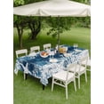 thumbnail image 4 of Outdoor Tablecloth with Umbrella Hole for Patio/Picnic/Party/Camping, Vintage Blue Coastal Waterproof Table Cloth Rectangle Table Cover Washable, Beach Coral Starfish Modern Abstract (54"x 80"), 4 of 9
