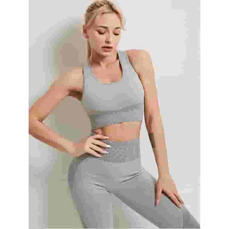 完璧わいふによる Womens 3-PC Set Matching Yoga Pants Zipper Top Sports Bra Clothing