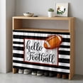 thumbnail image 6 of Hello Football Cabinet Curtains for Kitchen 35"W x 35"L, Watercolor Black White Strips Sport Laundry Sink Cabinets Magic Tape Short Curtain Privacy Panel for Bathroom Vanity Cabinets, 6 of 9