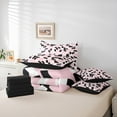 thumbnail image 6 of jejeloiu Modern Geometric Geometric Bedding Comforter Set 7pcs,Minimalist Stripes Lines Queen Bedding Sets,Pink Black White Queen Sheet Sets For Teens,Luxury Bedroom Decor Reversible, 6 of 8