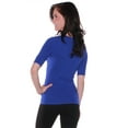 thumbnail image 3 of Emmalise Women's Slim Athletic Fit Neck Tshirt Half Sleeves Top (Royal,3XL), 3 of 4