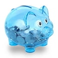 thumbnail image 5 of SkyAuks 2 PCS Piggy Bank for Kids, Cash Box Transparent Plastic Piggy Money Savings Box Pig Coin Bank for Girls & Boys, Birthday Gift for Kids, Toy Gifts, Pink and Blue, 5 of 7