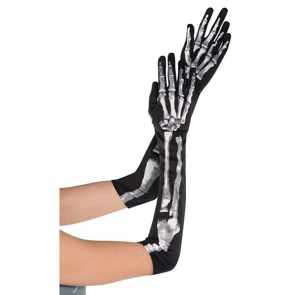 Suit Yourself Long Skeleton Gloves, Halloween Costume Accessory for Adults, One Size