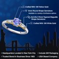 thumbnail image 2 of Gem Stone King 10K Two Tone Gold Blue Tanzanite and Lab Grown Diamond Engagement Ring for Women | 1.20 Cttw | Round 6MM | Gemstone December Birthstone | Size 5, 2 of 6