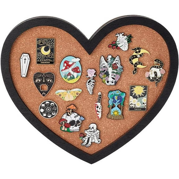 Pin Board Heart Cork Board Bulletin Display Board 0.8" Thick Wall Mounted Cork Board