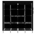 thumbnail image 4 of Tcbosik 67"H Portable Closet with Cover, Heavy Duty Clothing Rack with Side Pockets, Storage Shelves and Hanging Rods, Easy Assembly, Black, 4 of 8