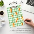 thumbnail image 5 of Plastic Clipboard Acrylic Hanging Clip Board with silver Low Profile Office School Supplies 12.5x9 Green Checkered with Carrots, 5 of 9